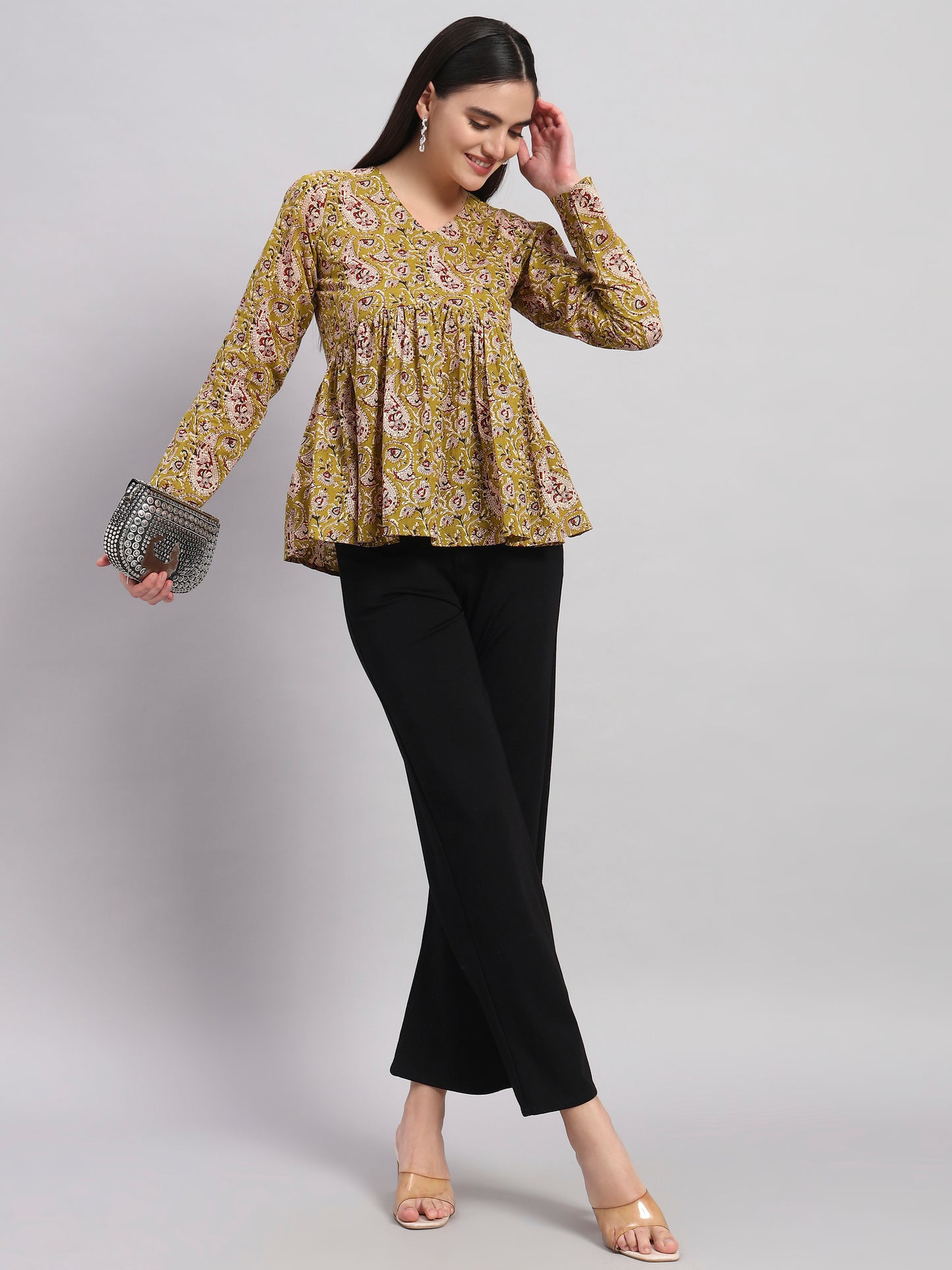 Women Floral Print Pure Cotton Tunic Kurti