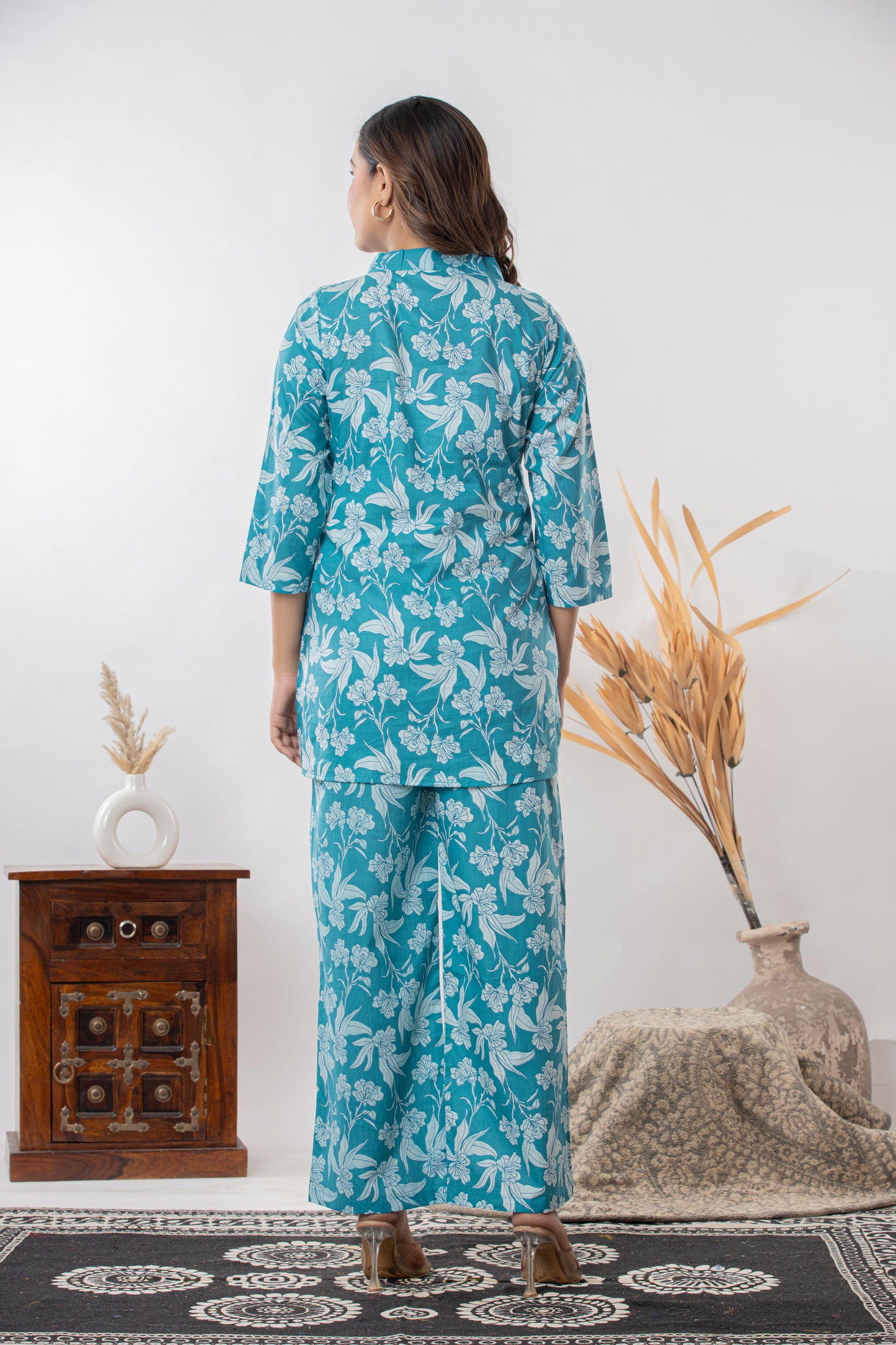 Women Pure Cotton Kurti Pant Set