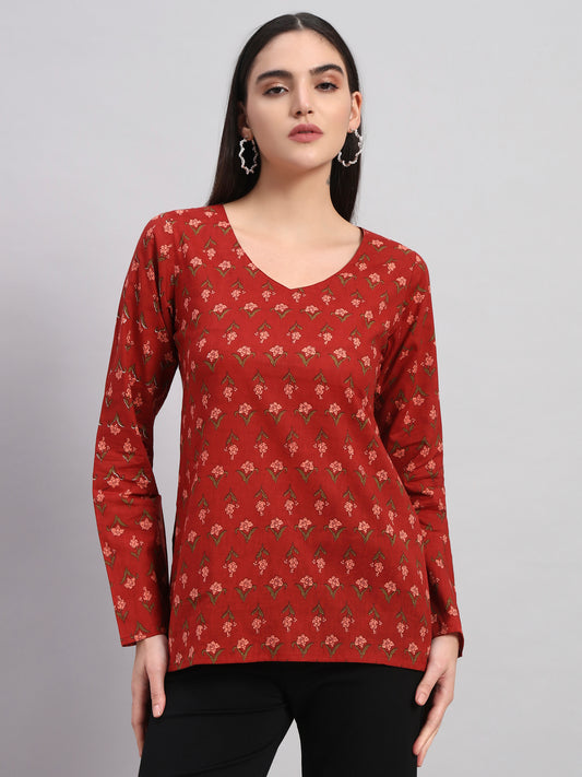 Full sleeves Brick-Red kurti