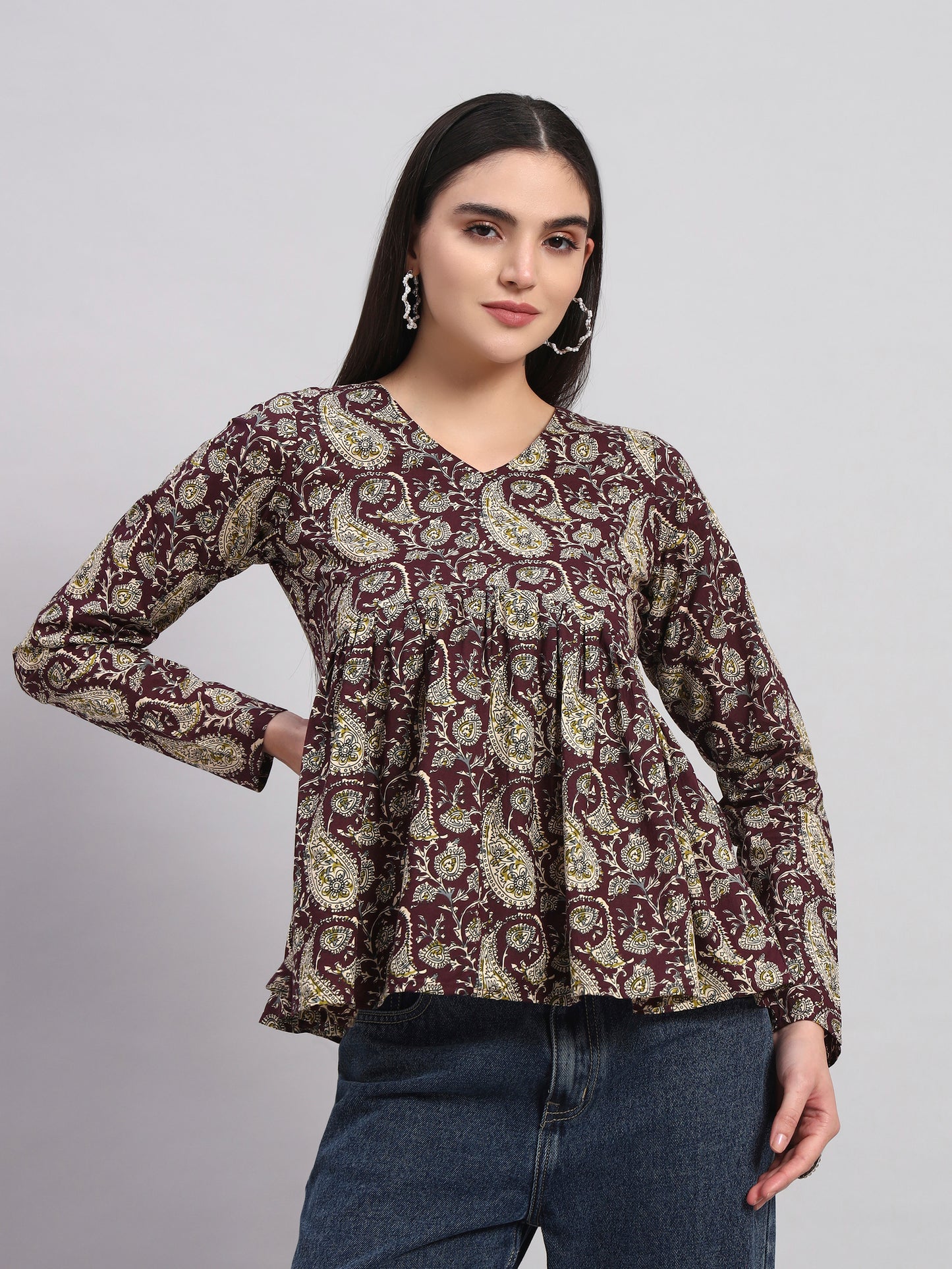 Women Floral Print Pure Cotton Tunic Kurti